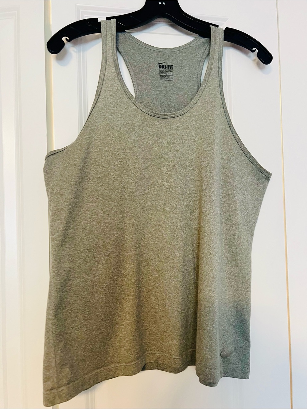 Nike Women’s Dri-FIT Heather Gray Racerback Tank Top, Size XL - Picture 2 of 7